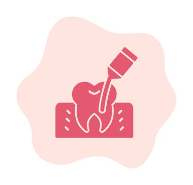 Kök Kanal Tedavi simgesi, vektör illüstrasyonu 