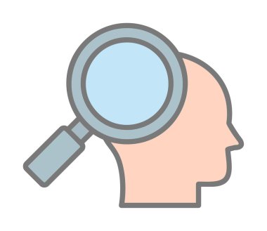 Büyüteç ikonlu insan kafası