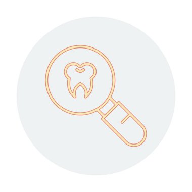 Diş kontrolü vektörü düz renk simgesi            