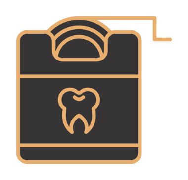 Diş ipi ikonu. Diş hekimi vektör illüstrasyonu.