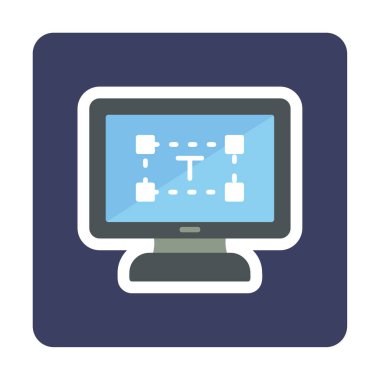 Bilgisayar metin düzenleyici simgesi, vektör illüstrasyonu