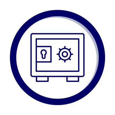 Güvenli kutu simgesi, vektör illüstrasyonu 