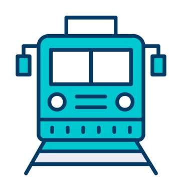 Moda tasarımında tramvay simgesi. izole edilmiş vektör simgesi 