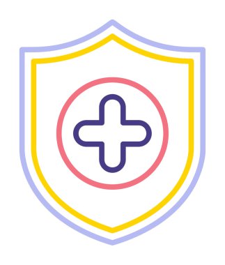 Basit Tıbbi Sigorta simgesi, vektör illüstrasyonu