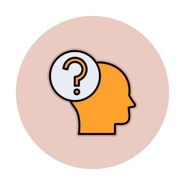 İnsan başlı soru işareti, satır biçimi simgesi 