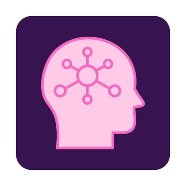 Psikoloji işaretli düz beyin simgesi