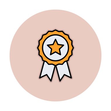  Basit ödül rozet vektörü düz çizgi simgesi