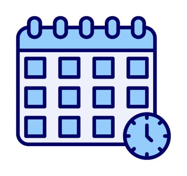 Takvim anımsatma simgesi, bitiş tarihi simgesi, vektör illüstrasyonu