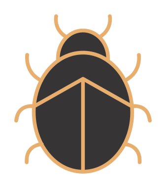  Basit düz uğur böceği vektör çizimi 