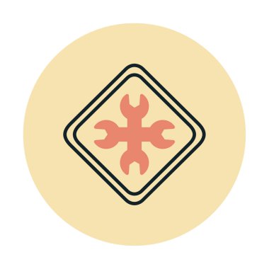 Yapı simgesi vektör illüstrasyonu. Bakımın vektör logosu                              