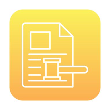 Açık artırma ya da Yargıç Tokmak simgesi düz stilde