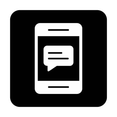 İleti simgesi vektör illüstrasyonlu akıllı telefon