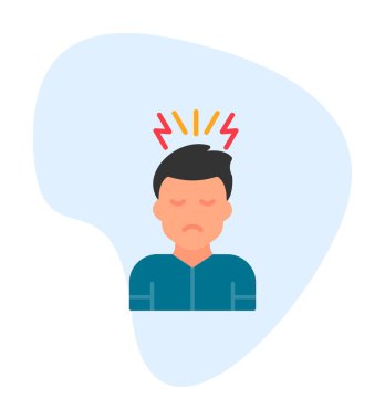 stresli kişi simgesi, vektör illüstrasyonu basit tasarım