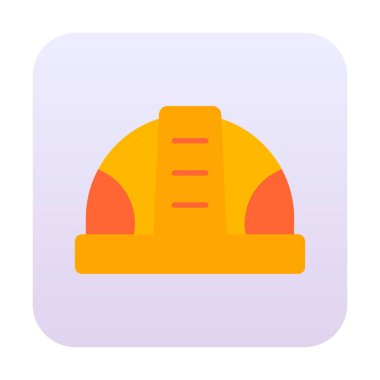 İnşaat Miğferi. İnşaat endüstrisi simgesi ana hatlarıyla doldurulmuş                    