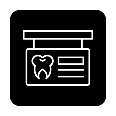 Diş Kliniği İmza Panosu Web simgesi, vektör illüstrasyonu