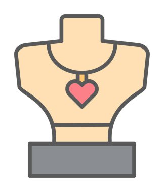 Kolye düz simgesi, vektör çizim                  