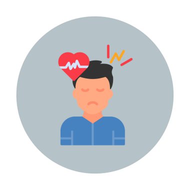 Taşikardi. Web simgesi basit illüstrasyon 