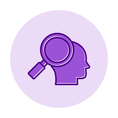 Büyüteç ikonlu insan kafası