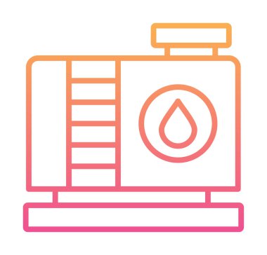 Fabrika tankı simgesi, vektör illüstrasyonu