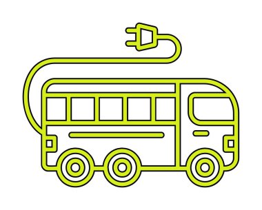 Elektrikli otobüs. Web simgesi basit illüstrasyon