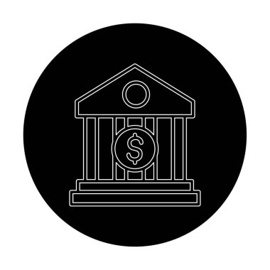 Banka simgesi, vektör illüstrasyonu 