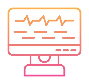 Ses çizgisi simgesi ile bilgisayar izleyicisinin vektör illüstrasyonu