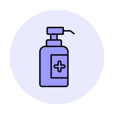 Dezenfektan şişesi ikonu. vektör illüstrasyonu 