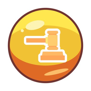 Court gavel simgesi vektör illüstrasyon tasarımı