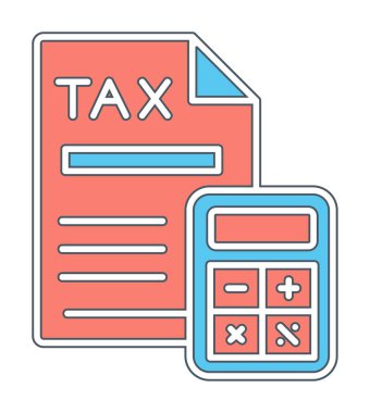 Vergi Hesaplama simgesi vektör illüstrasyonu                  