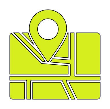 Konum iğnesi, vektör illüstrasyonlu harita simgesi