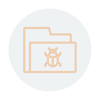 yazılım hatası simgesi, virüs konsepti, vektör illüstrasyonlu veri dizini