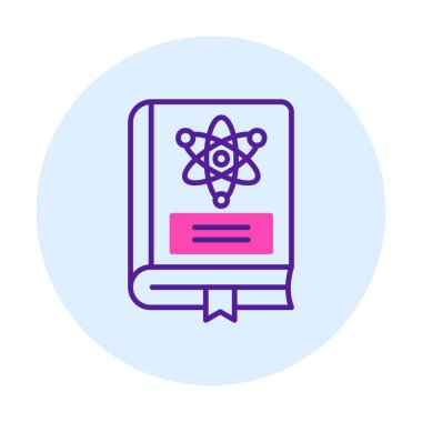 Fizik Kitabı vektör illüstrasyonu, simge ögesi arkaplanı