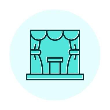 sahne ikonu vektör illüstrasyonu