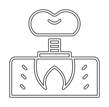 Dentistry implant icon outline vector. Dental tooth. 