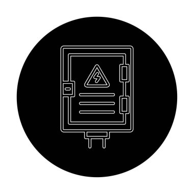 Elektrik Paneli düz simgesi, vektör illüstrasyonu                            