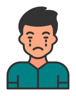 ağlayan kişi simgesi, vektör illüstrasyonu basit tasarım