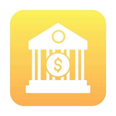 Banka simgesi, vektör illüstrasyonu 