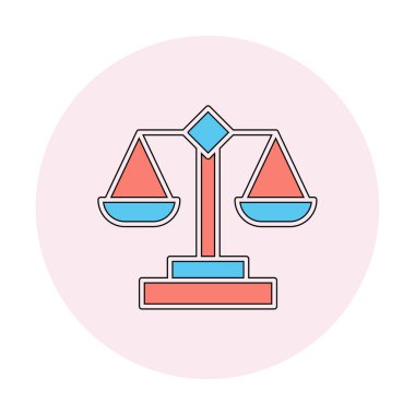  Adalet ölçekli denge simgesi basit vektör illüstrasyonu 