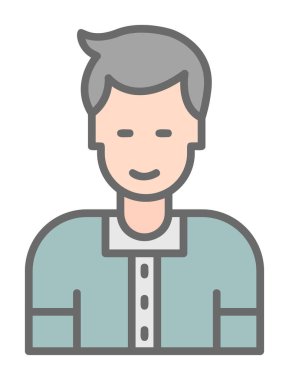 Avatar man simgesi, vektör illüstrasyonu  