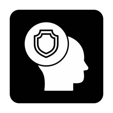 Kalkan simgesi resimli düz kafa