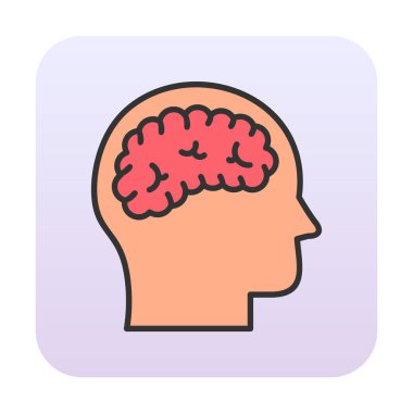 Basit insan beyni ikon vektör tasarımı