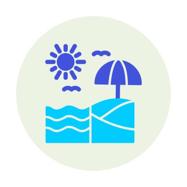 Yaz plaj ikonunun vektör illüstrasyonu 