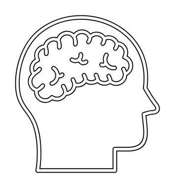 Basit insan beyni ikon vektör tasarımı
