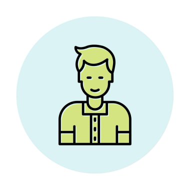 Avatar man simgesi, vektör illüstrasyonu  