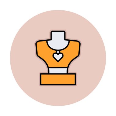 Kolye düz simgesi, vektör çizim                  