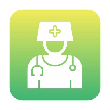 Bayan doktor simgesinin vektör çizimi