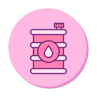 Yağ varili düz ikon vektör çizimi