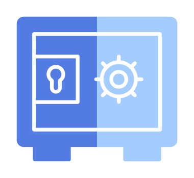 Güvenli kutu simgesi, vektör illüstrasyonu 