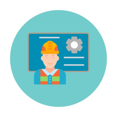 Mimar, sunum simgesi vektör illüstrasyonu yapıyor 