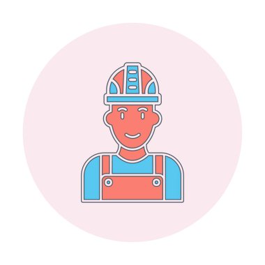 Fabrika İşçi simgesi vektör illüstrasyonu